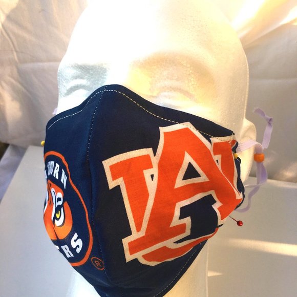 Auburn Tigers Face Mask New Reversible Blue Plaid - Picture 14 of 15